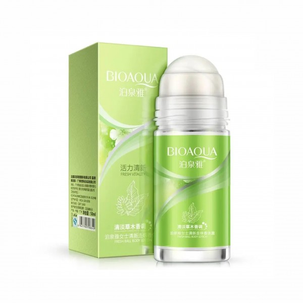 Кульковий дезодорант – антиперспірант Bioaqua Grass Wood Green, з ароматом лісової свіжості, 50 мл