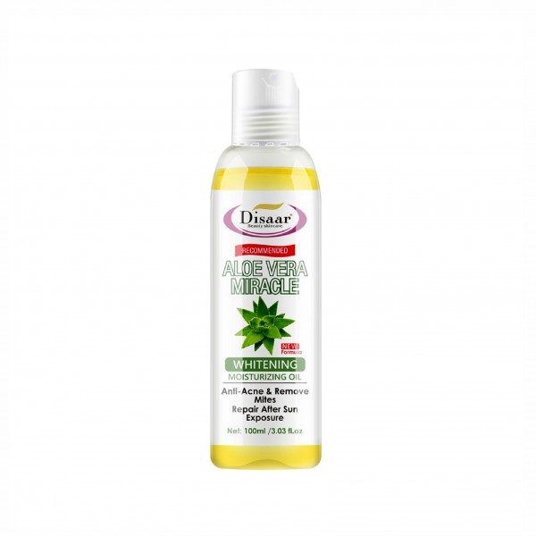 Олія масажна відбілююча Disaar Aloe Vera Whitening Moisturizing Oil, олія з екстрактом алое вера натуральна, 100 мл