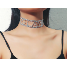 Чокер зі стразами "Glam", срібло