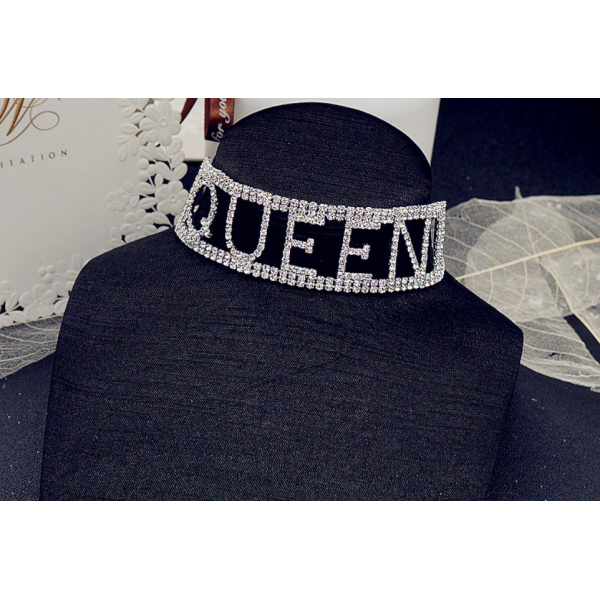 Чокер со стразами "Queen", серебро
