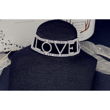 Чокер зі стразами "LOVE", срібло
