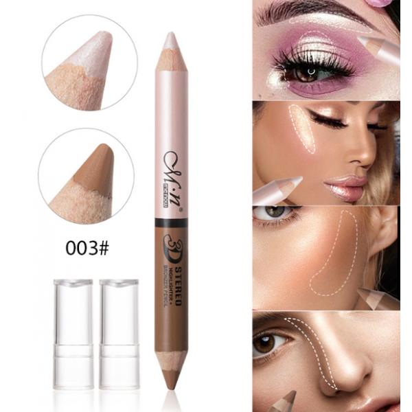 Двосторонній олівець коректор 2 в 1, 3D Stereo Highlighter + Bronzer Pencil, хайлайтер бронзер, два відтінки, 2 г Двосторонній олівець коректор 2 в 1, 3D Stereo Highlighter + Bronzer Pencil, хайлайтер бронзер, два відтінки, 2 г