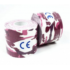 Тейп кінезіо 2,5 см, Рожевий камуфляж, кінезіологічна стрічка Kinesiology Tape, 2,5 см