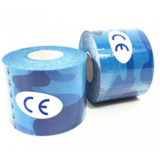 Тейп кінезіо 2,5 см, Блакитний камуфляж, кінезіологічна стрічка Kinesiology Tape, 2,5 см