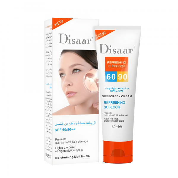 Солнцезащитный крем Disaar Refreshing Sunblock UVB+UVA 60-90, с защитой от УФ-лучей, 80 мл Солнцезащитный крем Disaar Refreshing Sunblock UVB+UVA 60-90, с защитой от УФ-лучей, 80 мл