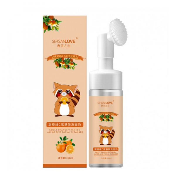 Пінка-мус зі щіточкою для вмивання Sersanlove Sweet Orange Vitamin C Amino Acid Facial Cleanser з екстрактом вітаміну С, 150мл