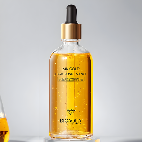 Сироватка BIOAQUA 24K GOLD HYALURONIC ESSENCE, з нано-золотом і гіалуроновою кислотою, 100 мл