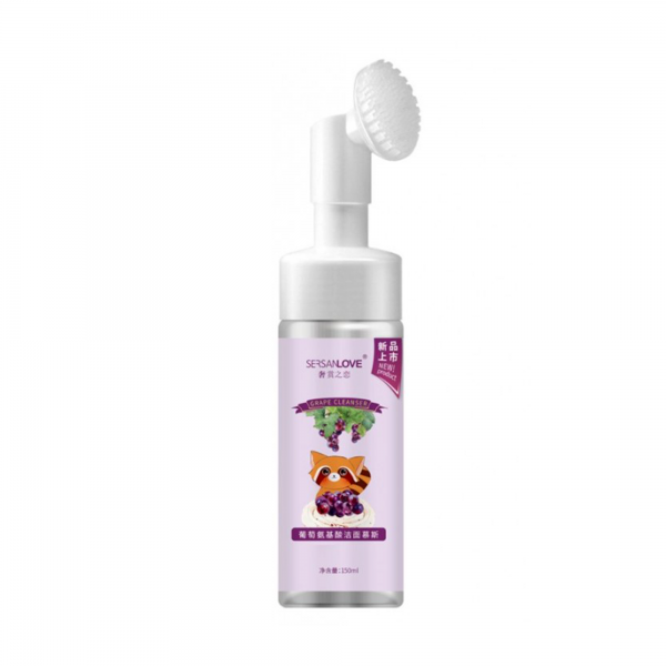 Пінка-мус зі щіточкою для вмивання Sersanlove Grape Amino Acid Cleanser Mousse з екстрактом винограду, 150мл