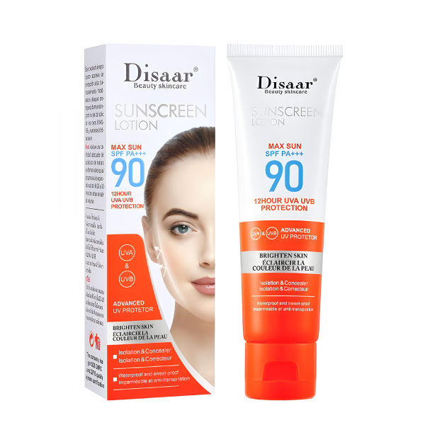 Сонцезахисний крем Disaar Sunscreen Lotion SPF PA+++ 90, відбілюючий, із захистом від УФ-променів, 50 мл
