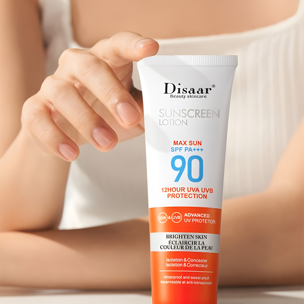 Сонцезахисний крем Disaar Sunscreen Lotion SPF PA+++ 90, відбілюючий, із захистом від УФ-променів, 50 мл