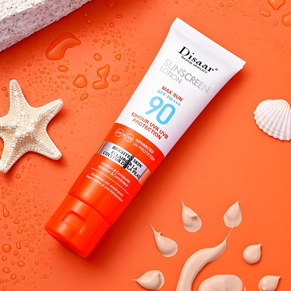 Сонцезахисний крем Disaar Sunscreen Lotion SPF PA+++ 90, відбілюючий, із захистом від УФ-променів, 50 мл