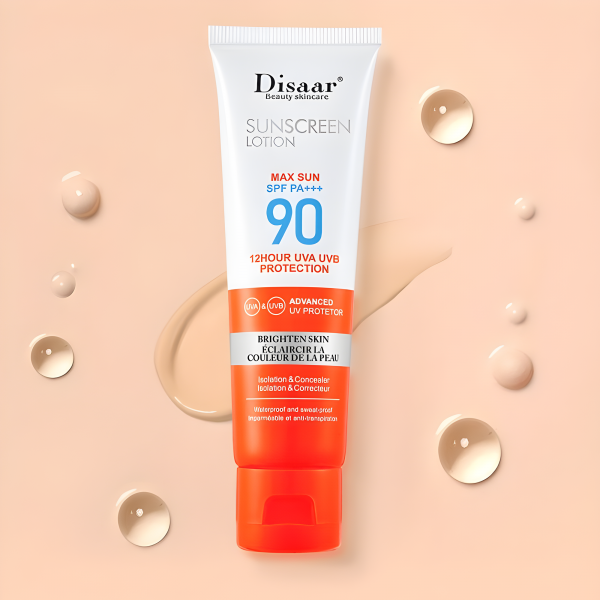 Сонцезахисний крем Disaar Sunscreen Lotion SPF PA+++ 90, відбілюючий, із захистом від УФ-променів, 50 мл
