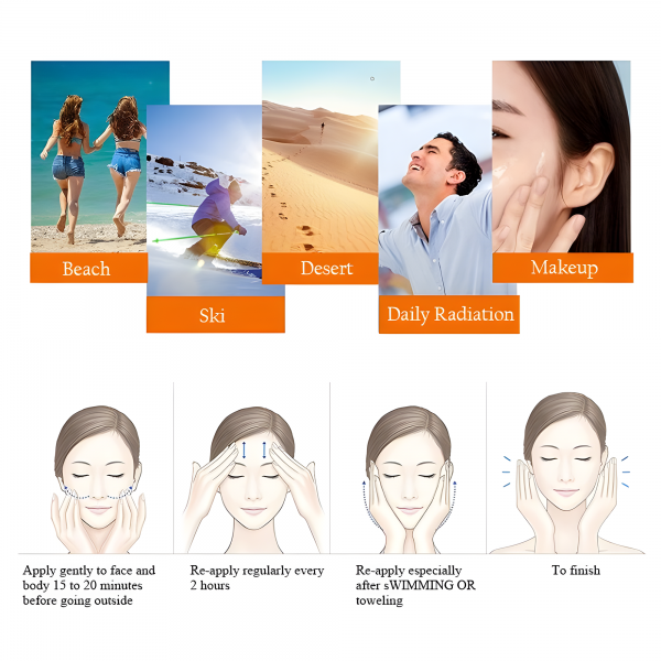 Сонцезахисний крем Disaar Moisturizing Sunblock SPF 60 PA+++ Sunscreen, з екстрактом зеленого чаю, 80 мл