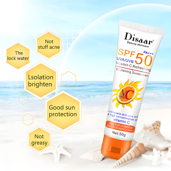 Сонцезахисний крем Disaar Vitamin C Refreshing SPF 50 PA +++ Sunscreen, 50 г