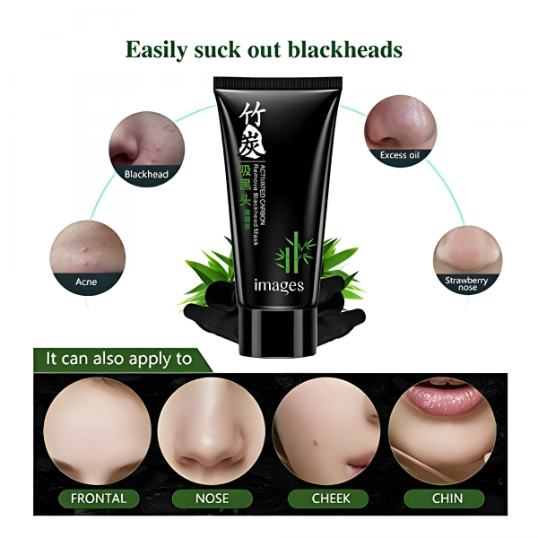 Маска - плівка для обличчя, чорна, Images Activated Carbon Remove Blackhead Mask, з бамбуковим вугіллям, 60 г Маска - плівка для обличчя, чорна, Images Activated Carbon Remove Blackhead Mask, з бамбуковим вугіллям, 60 г