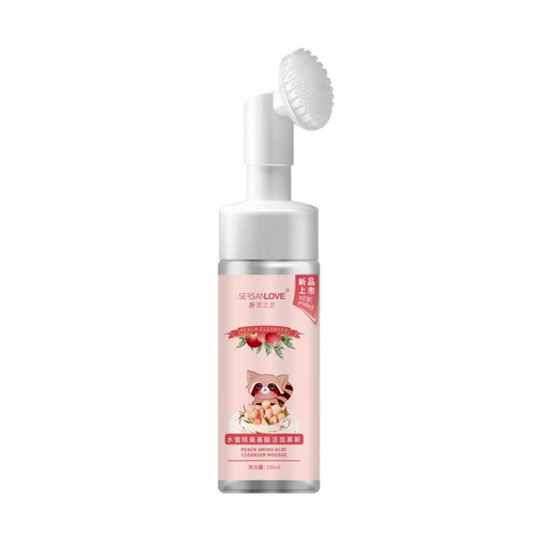 Пінка-мус зі щіточкою для вмивання Sersanlove Peach Amino Acid Cleanser Mousse з екстрактом персика, 150мл