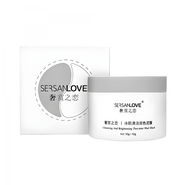 Маска для обличчя грязьова, подвійна, Sersanlove Cleansing and Brightening Two-tone Mud Mask, 50х50 г