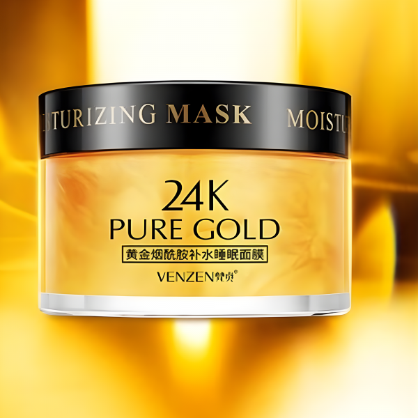 Маска нічна для обличчя VENZEN 24К PURE GOLD Niacinamide Hydrating Sleep Mask з Ніацинамідом і золотом, 120 г