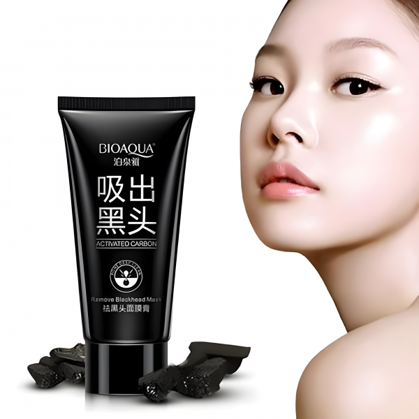 Маска - плівка, чорна Bioaqua Activated Carbon Remove Blackhead Mask, для видалення чорних цяток, 60 г