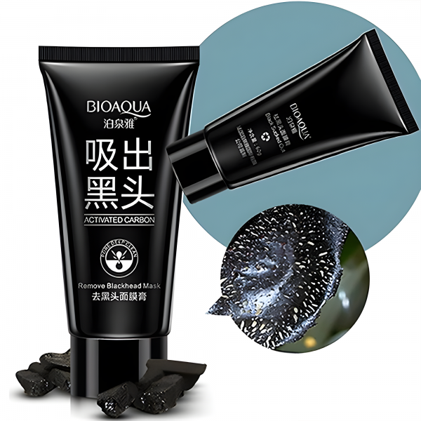 Маска - плівка, чорна Bioaqua Activated Carbon Remove Blackhead Mask, для видалення чорних цяток, 60 г
