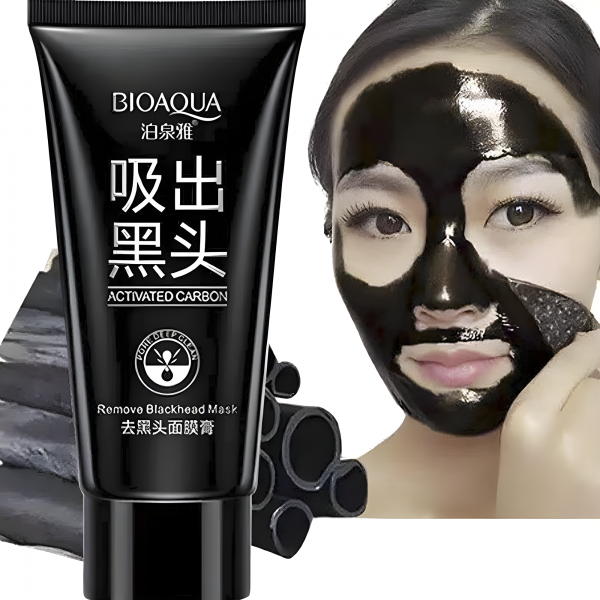 Маска - плівка, чорна Bioaqua Activated Carbon Remove Blackhead Mask, для видалення чорних цяток, 60 г