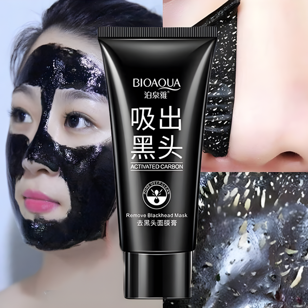 Маска - плівка, чорна Bioaqua Activated Carbon Remove Blackhead Mask, для видалення чорних цяток, 60 г