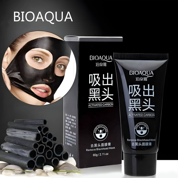 Маска - плівка, чорна Bioaqua Activated Carbon Remove Blackhead Mask, для видалення чорних цяток, 60 г