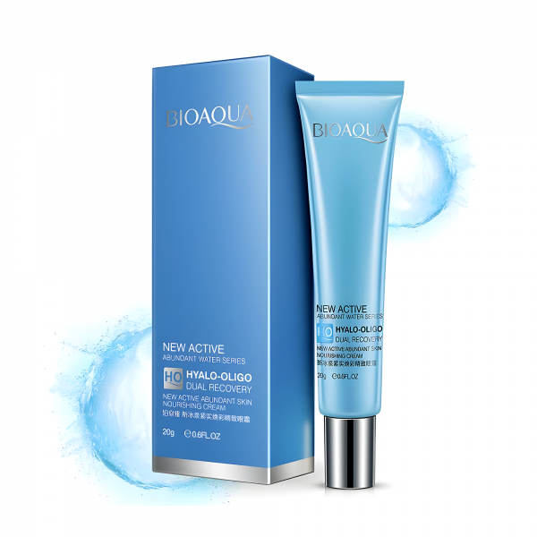 Крем для шкіри навколо очей Bioaqua Hyalo-Oligo New Active Cream з гіалуроновою кислотою і Гінкго білоба, 20 г