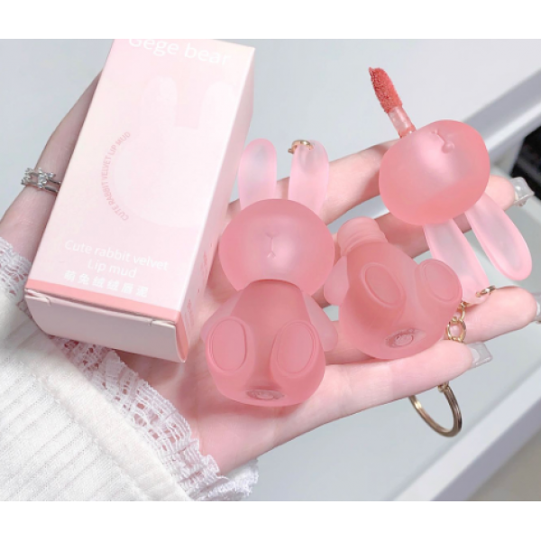 Помада - брелок матова для губ Gege bear Cute Rabbit Velvet Lip Mud, 5 кольорів, 1,8 г