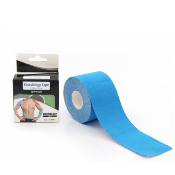 Тейп Кінезіо 5 см, кінезіологічна стрічка Kinesiology Tape Sportstape Sport & Therapy, 5 см, в упаковці, блакитний