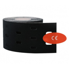Тейп кинезио с отверстиями 5 см Kinesiology Tape, перфорированный тейп 5 см, черный
