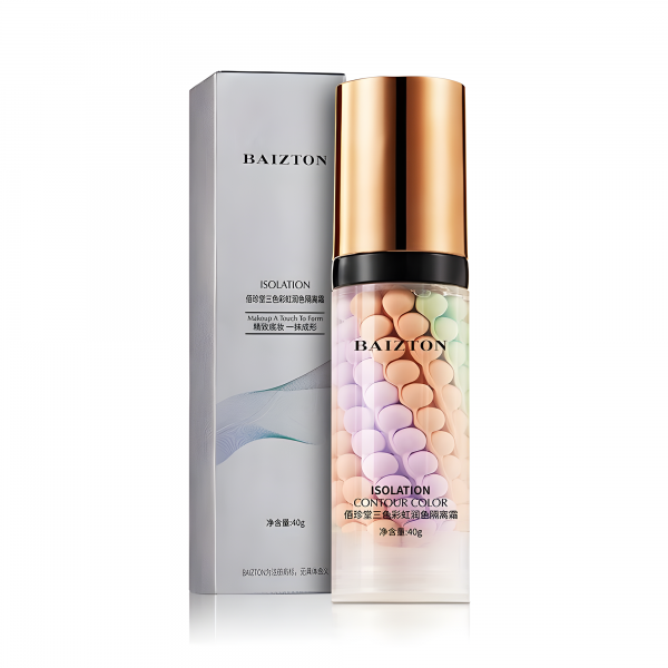 База под макияж 3 в 1, трехцветная, выравнивающая, Baizton Isolation Contour Color, 40 г