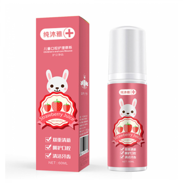 Дитяча зубна паста мус Children`s Oral Care Mousse Strawberry Juice, зі смаком полуниці, 60 мл