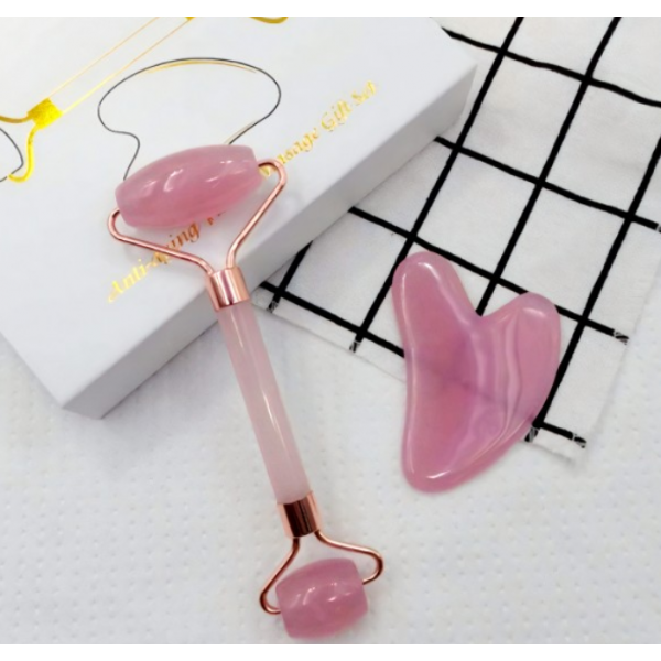 Набір для масажу гуаша: ролик і шкребок, "Галочка", зі штучної смоли Набір для масажу гуаша: ролик і шкребок, "Галочка", зі штучної смоли