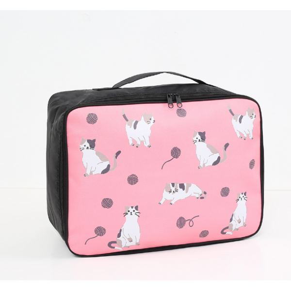Сумка для подорожей "Kitty", рожева з принтом, 38х27х16 см