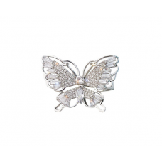 Кольцо со стразами "Butterfly", серебро