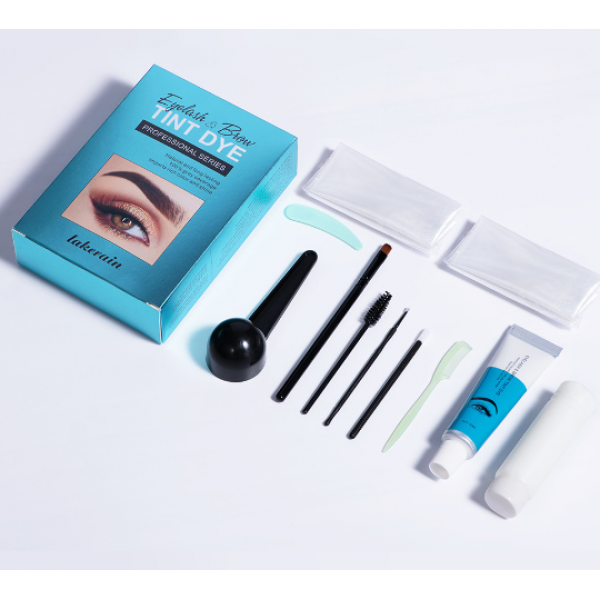 Набір професійний для фарбування брів та вій Lakerain Eyelash & Brow Tint Dye, колір темно-коричневий