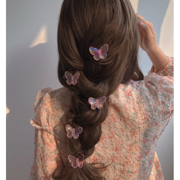 Заколки для волос, набор, в форме бабочки "Butterfly", два цвета, 5 шт. Заколки для волос, набор, в форме бабочки "Butterfly", два цвета, 5 шт.
