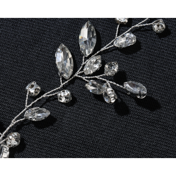 Ободок для волос с цветочным плетением и стразами, два цвета, 6х24 см