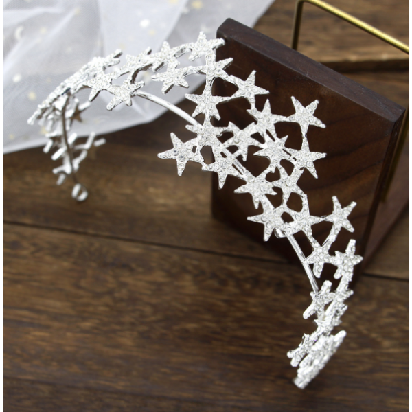 Корона на голову із зірочками "Star", срібло Корона на голову із зірочками "Star", срібло