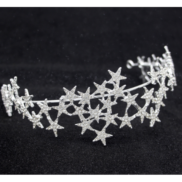 Корона на голову із зірочками "Star", срібло Корона на голову із зірочками "Star", срібло