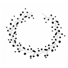 Віночок для волосся Black Powder, чорно- білий, 37,5х3 см