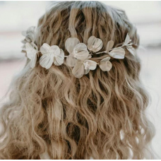 Віночок для волосся з квітами "Flower Mood", срібло, 24х5 см