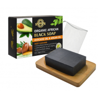 Мило чорне Organic Black Soap Avocado and Argan Oil, з екстрактом авокадо та арганової олії, 120 г