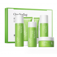 Подарунковий набір One Spring Green Tea Moisturizing, з екстрактом зеленого чаю, 7 засобів