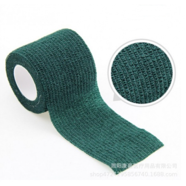 Бинт еластичний Coban 2,5 см, фіксуючий, самозакріплюючий, бинт Кобан, аутоадгезійний бинт, темно - зелений, 2,5 см х 4,5 м