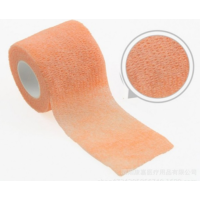 Бинт самоклеящийся эластичный Coban 15 см фиксирующий самоскрепляющийся, бинт кобан, аутоадгезийний бинт, оранжевый - неон, 15 см х 4,5 м