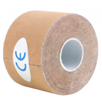 Тейп кінезіо 3,8 см, кінезіологічна стрічка Kinesiology Tape, бежевий, 3,8 см