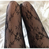 Колготи мереживні з візерунком, жіночі мереживні колготки, чорні, 1 шт