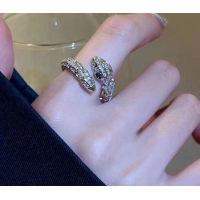 Каблучка в формі змійки "Green Eye", срібло